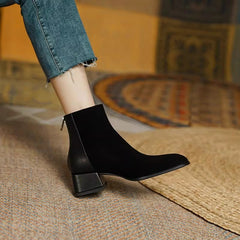 Suede Mid-heel Women's Martin Boots