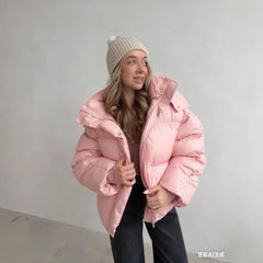 Casual Loose Slim-fit Hooded Mid-length Puffer Jacket