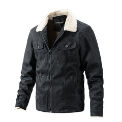 Men's Suede Top Cashmere Lapel Jacket