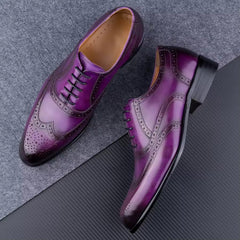 Men's Fashion Purple Wedding Party Shoes