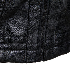 Slim Fit Lapel Business Leather Jacket For Men