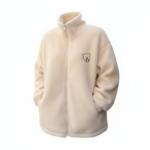 Loose Lapel Lamb Wool Coat