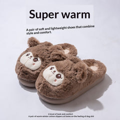 Non-slip Warm And Thick-soled Plush Slippers