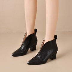 Martin-style Ankle Boots With A V-cut