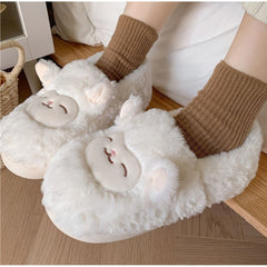 Warmth-Keeping Cotton Slippers For Couples Mens Non-Slip Fuzzy Indoor Postpartum Shoes