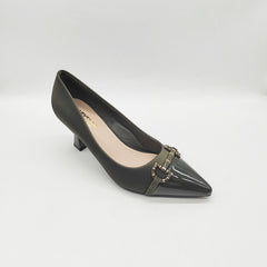 Leather Belt-buckle Peep-toe Stiletto Pumps
