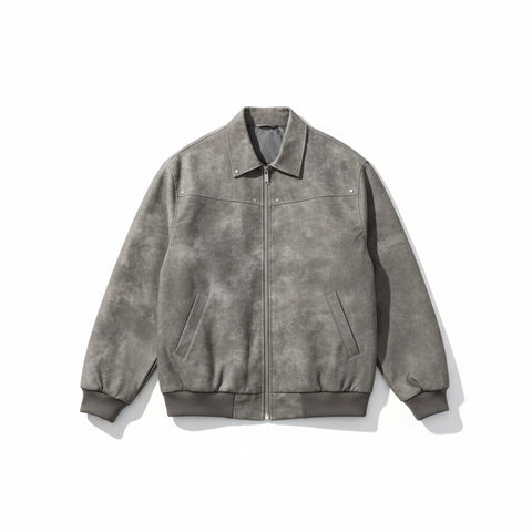 Men's Loose Suede Fabric Jacket Casual Jacket