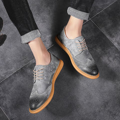 Leather Low Top Breathable Men's Shoes