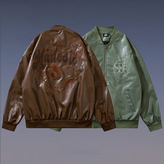 PU Faux Leather Jacket For Men