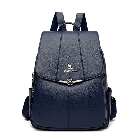 New Women's Backpack PU Soft Leather