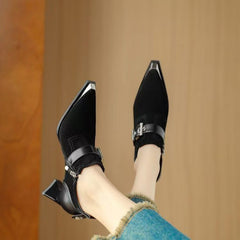 Retro-style Metallic Square-toe Boots
